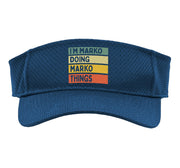 I'm Marko Doing Marko Things Funny Personalized Quote Sport Sun Visor by Personalized Gift Ideas Marko – Polyester, Navy Blue