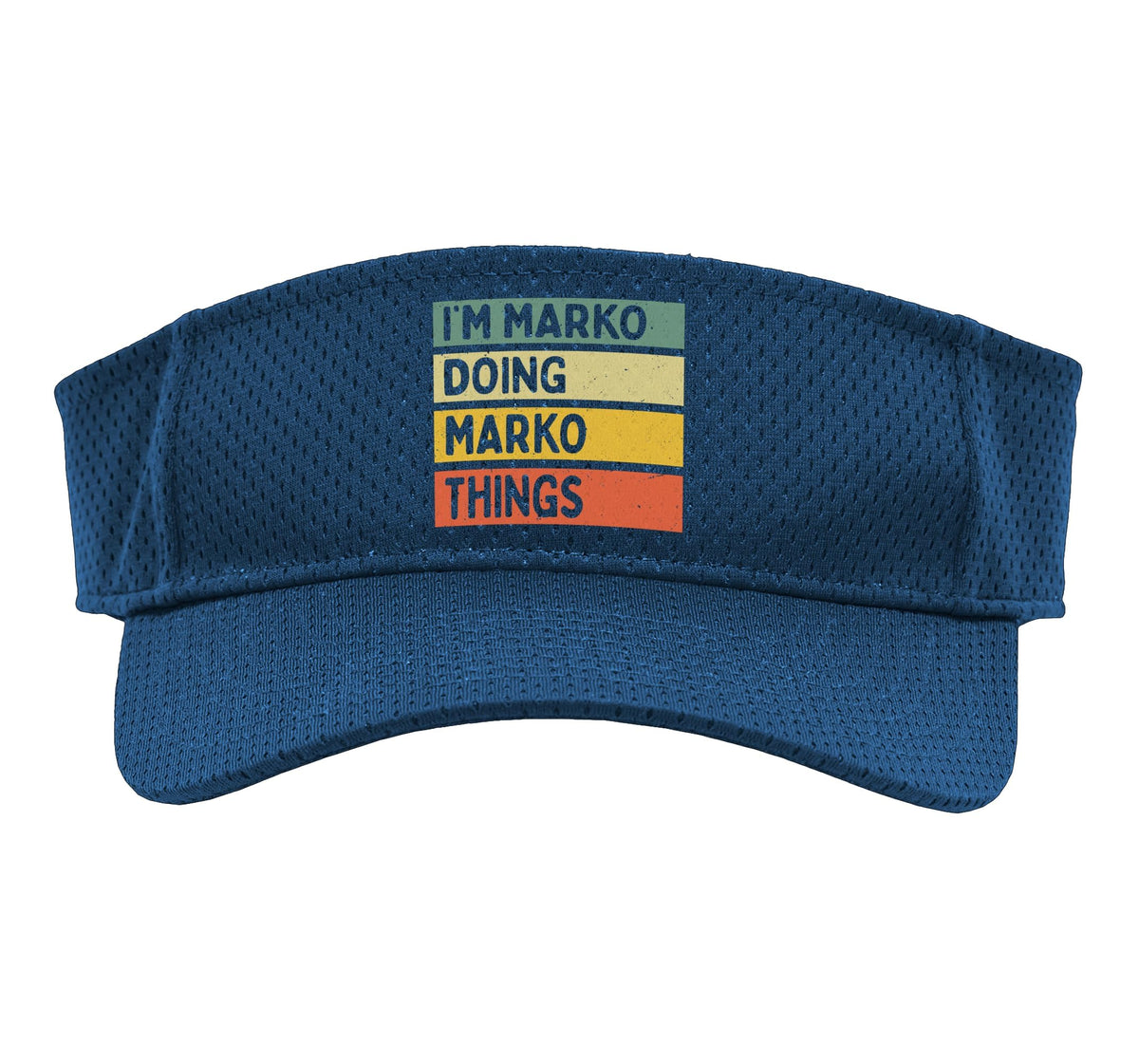 I'm Marko Doing Marko Things Funny Personalized Quote Sport Sun Visor by Personalized Gift Ideas Marko – Polyester, Navy Blue