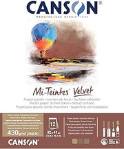 Canson Mi-Teintes Velvet Pastel Paper Pad, Brown Tones, 12.6x16.1 in