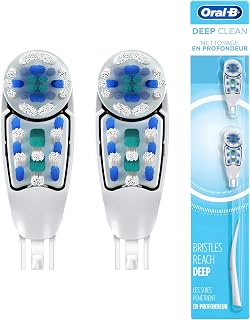 Oral-B Deep Clean Battery Powered Toothbrush Replacement Brush Heads Refill, Soft, 2 Count