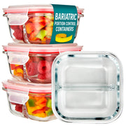 Glass Portion Control Bariatric Containers (3 Pack) by Stock Your Home – 8oz, 237.0 milliliters, te Glass, 3 Pack, Pack of 3