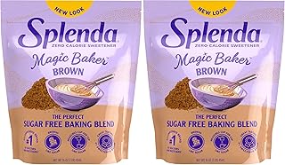 SPLENDA Magic Baker Brown Zero Calorie Plant Based Granulated Baking Blend with Stevia, Erythritol and Allulose – Zero Sugar, Keto Friendly, 1lb (16 oz) Pouch (Pack of 2)