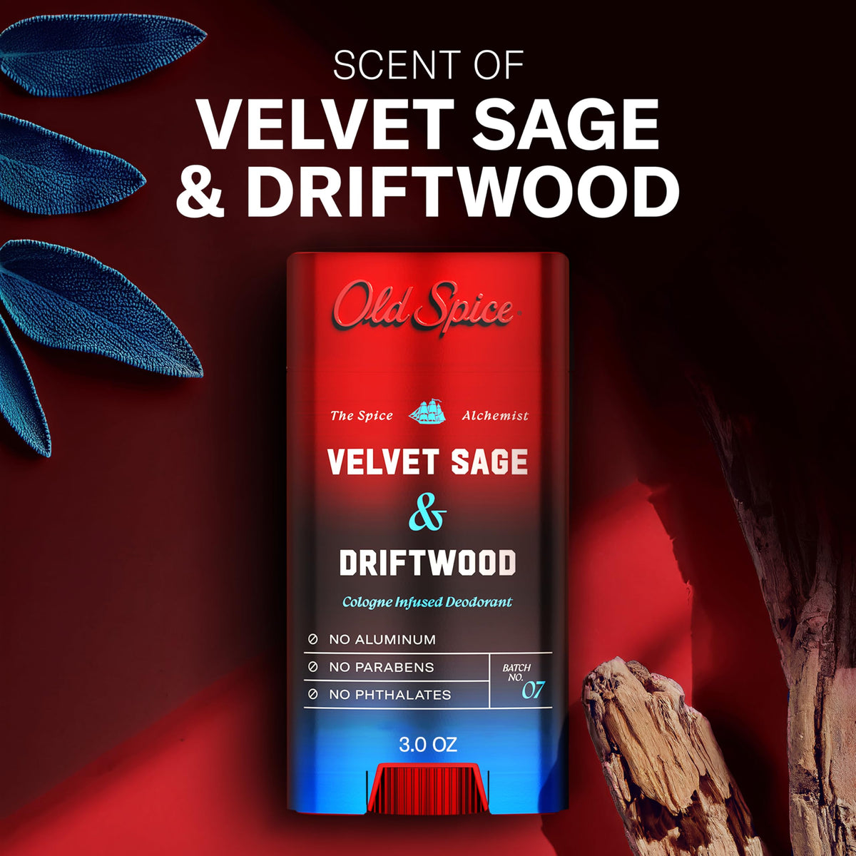 Old Spice Velvet Sage + Drift Wood / 3 Ounce (Pack of 1) / 1 Deodorant