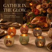 Ysnn Fall Candle Holders, Set of 6, Frosted Glass