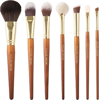 Fuller Brush Cosmetic Brush Set with Case – 7-Piece Makeup Brush Collection for Face & Eyes – Includes Powder, Foundation, Blush, Concealer, Eyeliner, Fan & Blending Brushes – Synthetic Bristles