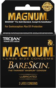 Magnum Bareskin Male Condoms, 3 Count by Trojan