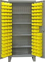 Durham Extra Heavy Duty Welded 12 Gauge Steel Cabinet with 96 Bins, HDC36-96-4S95, 1900 lbs Shelf Capacity, 24" Length x 36" Width x 78" Height, 4 Shelves