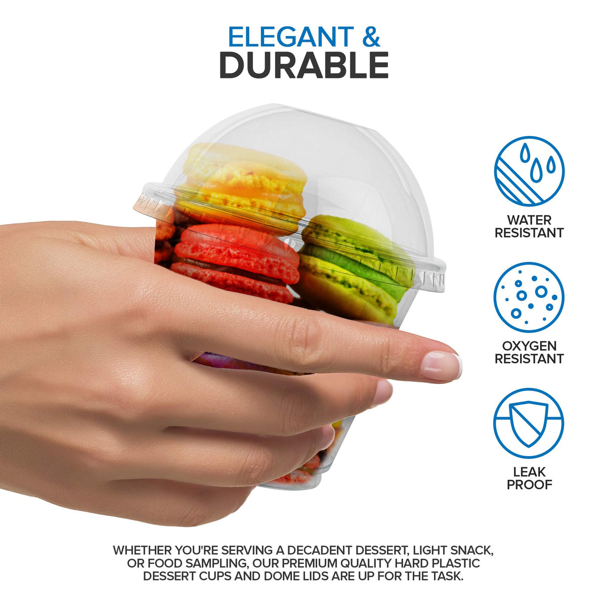 9 oz Clear Plastic Dessert Cups with Lids (Set of 50) Small Disposable Parfait Cup by Stock Your Home – 9 Ounce, Plastic, Transparent, Pack of 50, Model 1620