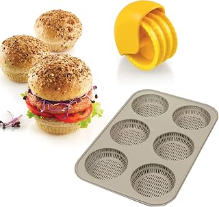 Silikomart Bake 'N Roll and Burger Bread Silicone Mould Set Platinum