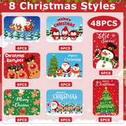 Peony Man Christmas Foil Pans with Lids, 8.5 x 6.3 Inch, 48 Pack