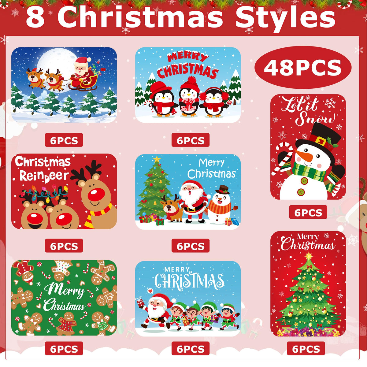 Peony Man Christmas Foil Pans with Lids, 8.5 x 6.3 Inch, 48 Pack