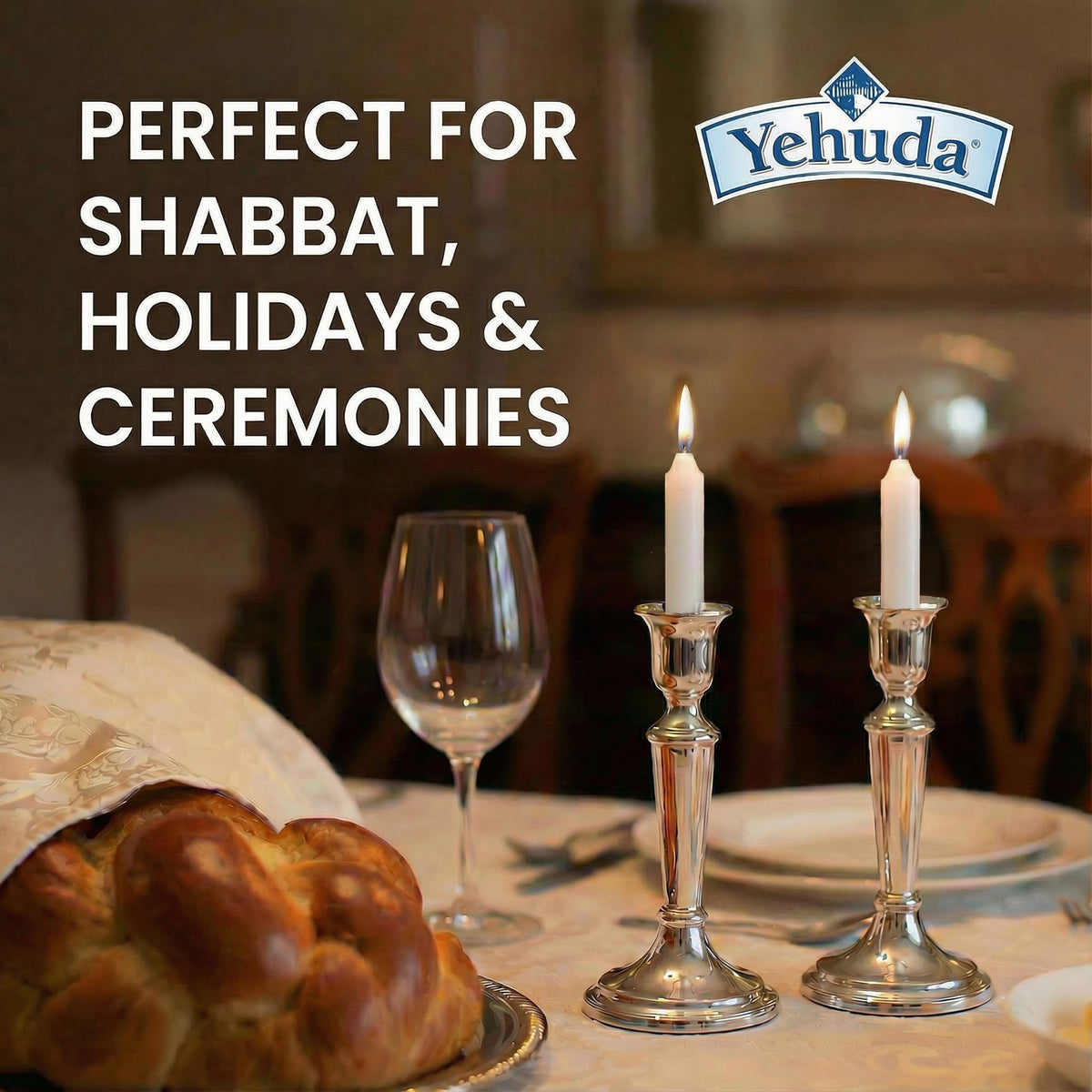 Yehuda Shabbos Candles, 3 Hour Burn, White, 144 Count