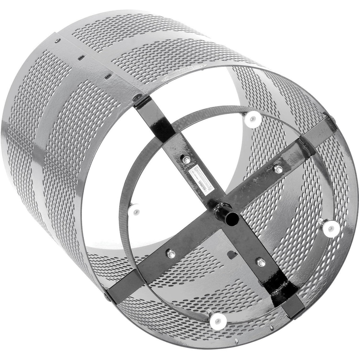 Outdoor Perforated Steel Trash Can by Global Industrial – Steel, Gray, Model 261925GYD