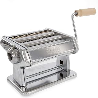Pasta Maker Machine by Imperia- Heavy Duty Steel Construction w Easy Lock Dial and Wood Grip Handle- Model 190