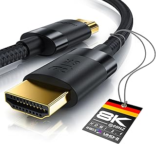 CSL - Premium HDMI 2.1 Cable – 6 ft - High Speed - 8K@120 Hz (with DSC) - 7680 x 4320 - UHD II - HDMI 2.1 2.0a 2.0b - 3D - Highspeed Ethernet - HDR - ARC – Compatible with Blu Ray PS4 PS5 Xbox…