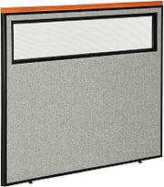 Global Industrial 48-1/4"W x 43-1/2"H Deluxe Office Partition Panel with Partial Window, Gray