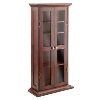 Wood DVD/CD Cabinet by Winsome – Medium, Engineered Wood, Antique Walnut, Model 94944