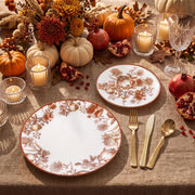 Joyido Thanksgiving Plastic Plates, Pomegranate Design, 125 Piece Set