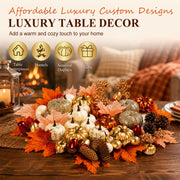 Keeplush Artificial Pumpkins Set, 52 Pieces, Gold Silver White