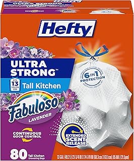 Hefty Ultra Strong 13 Gal Kitchen Trash Bags, Fabuloso Lavender, 80ct