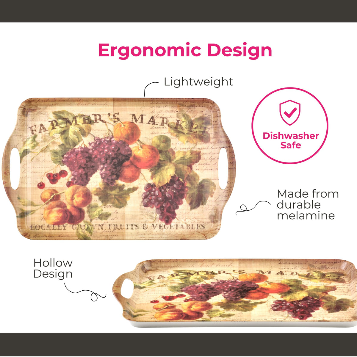 Pimpernel Melamine Serving Tray, Rectangular 19 x 12 Inch, Multicolored Thanksgiving