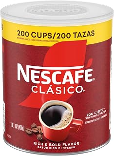Nescafe NESCAFÉ Clasico Dark Roast Instant Coffee, 14.1 oz Canister | Smooth dark roast instant coffee; single 14.1 oz canister