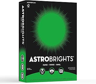 Neenah Astrobrights Color Paper, 8.5” x 11”, 24 lb/89 GSM, Gamma Green, 500 Sheets (21548)