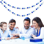 Partyprops Felt Ball Garland, 60 Balls, Blue Dark Blue White