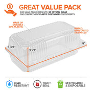 Stock Your Home 9" x 5" - 25 Count / Clear / 158.75 cubic_inches Serving Trays