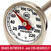 Rubbermaid Commercial Products Pocket Meat Thermometer, Stainless Steel, Red