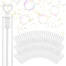 Wedding Bubbles Bulk - White Heart Top Wands (50 Count) Individual Mini Bubble Wand Favors for Weddings by Stock Your Home – 50 Pack, Plastic, White, Pack of 50, Model 4470