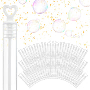 Wedding Bubbles Bulk - White Heart Top Wands (50 Count) Individual Mini Bubble Wand Favors for Weddings by Stock Your Home – 50 Pack, Plastic, White, Pack of 50, Model 4470