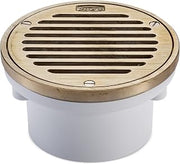 Zurn FD2220-PV3-NT Medium-Duty Floor Drain with Nickel Top, PVC Body, 3" PVC Hub Connection