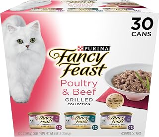 Purina Fancy Feast Grilled Wet Cat Food, Poultry & Beef, 3 oz cans, 30-Pack