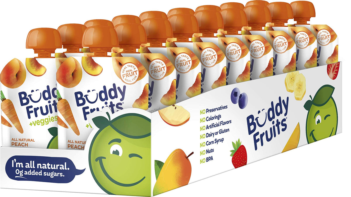 Buddy Fruits Peach & Carrot / 3.2 Ounce (Pack of 18) / 1 Meals
