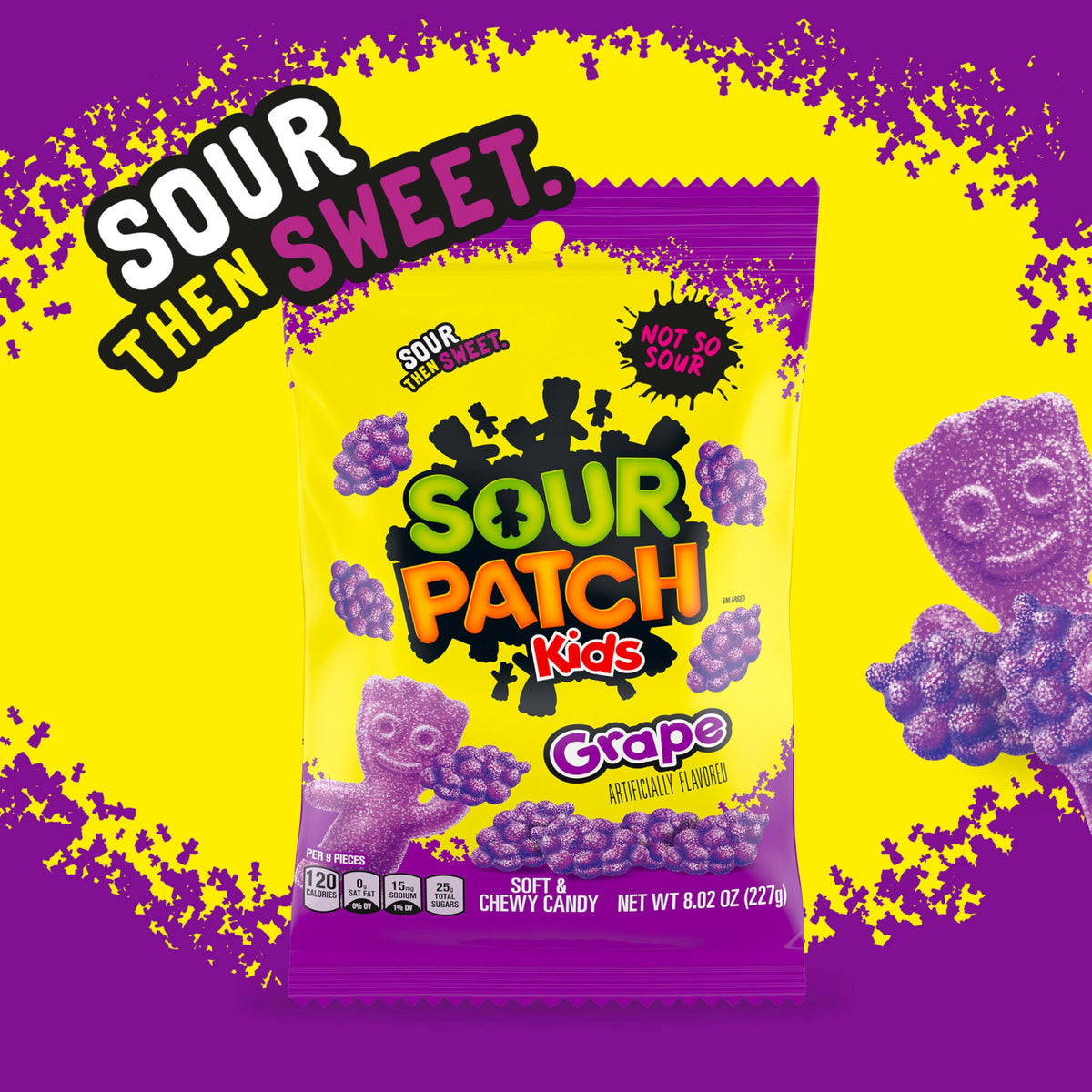 Grape Soft & Chewy Gummy Candy by Sour Patch Kids – 8 Ounce (Pack of 12), Grape, Pack of 12