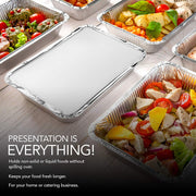 Aluminum Pans (50 Pack) 2 Lb Disposable Aluminum Foil Oblong Pans with Cardboard Covers - To Go Food Storage Containers for Baking by Stock Your Home – 2 lb, 0.01 fluid_ounces