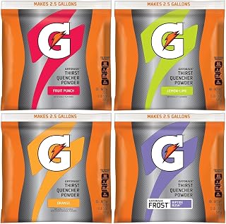 Gatorade Thirst Quencher Powder, 4 Flavor Variety Pack, 21oz Pouches (Pack of 32)