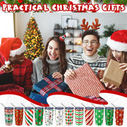 Lemosae Christmas Tumblers, 20oz Insulated Stainless Steel, Set of 12 Stripe Style