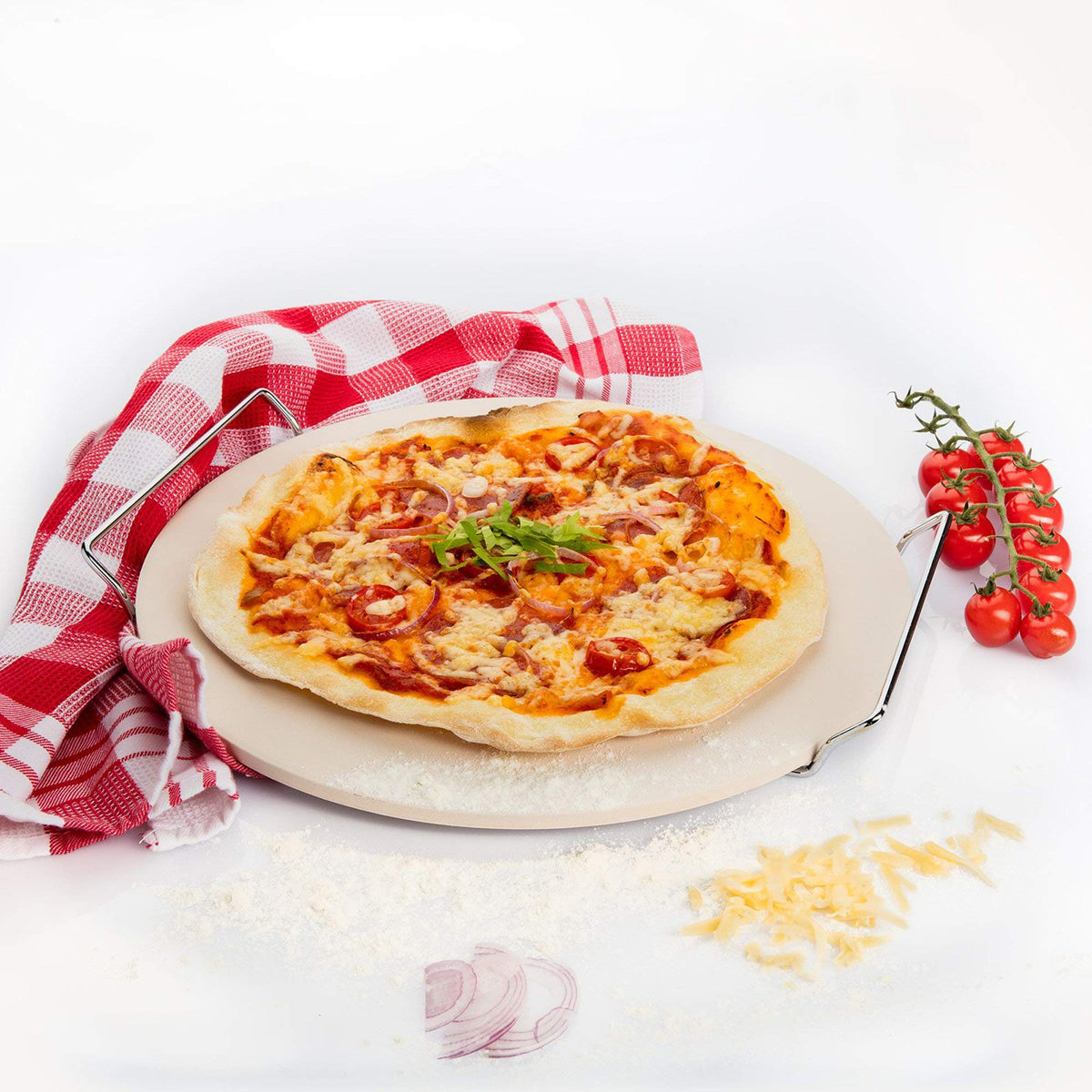 Pizza Stone Round by Westmark – 13", Ceramic, Cream, Model 32402260