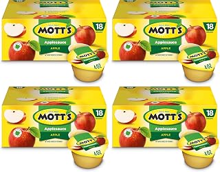 Mott's Applesauce, 4 oz cups, 18 count (Pack of 4)