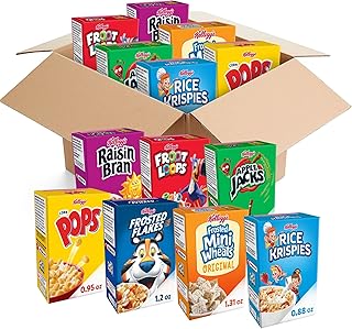 Kellogg's Cold Breakfast Cereal, Bulk Pantry Staples, Kid Snacks, Variety Pack (48 Boxes)
