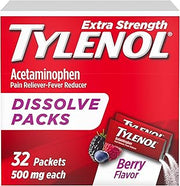 Tylenol Extra Strength Dissolve Powder Packs, Berry, 32 Ct