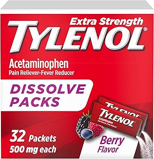 Tylenol Extra Strength Dissolve Powder Packs, Berry, 32 Ct