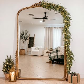 Suncalla 4 ft Cedar Pine Christmas Mirror Garland with Light | Realistic Cedar Pine Cypress Garlands, Artificial Greenery Christmas Swag, for Xmas Mirror Fireplace Mantel Table Stair Decor