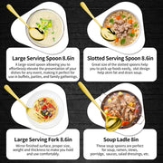Gisly Serving Utensil Set, 12 Piece Stainless Steel, Golden