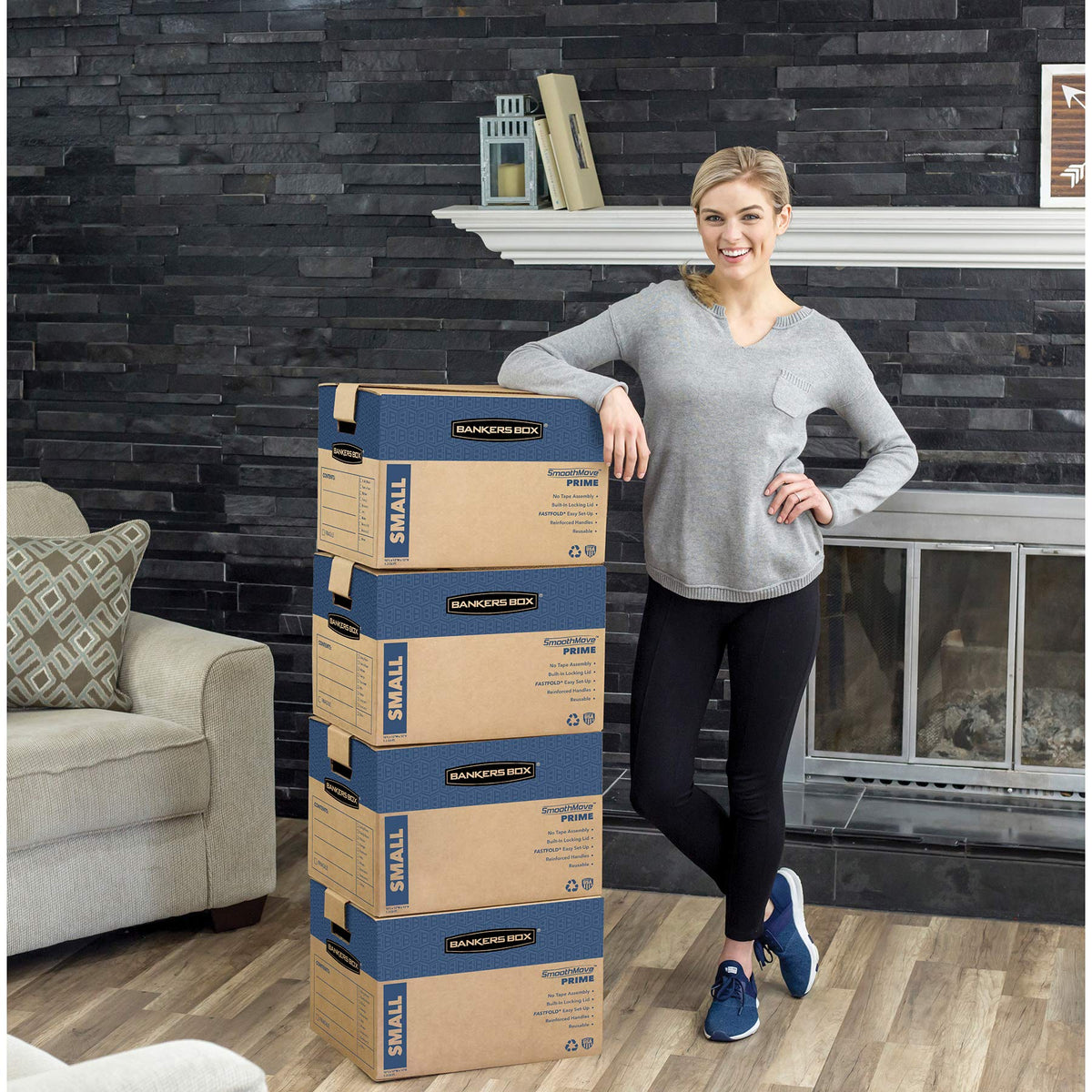 15-Pack Medium Prime HD Moving Boxes with Reinforced Handles by Bankers Box – 15 Pack, Cardboard, 15-Pack, Model 0062805