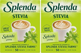 SPLENDA Stevia Zero Calorie Sweetener, Sugar Substitute Packets, 50 Count (Pack of 2)