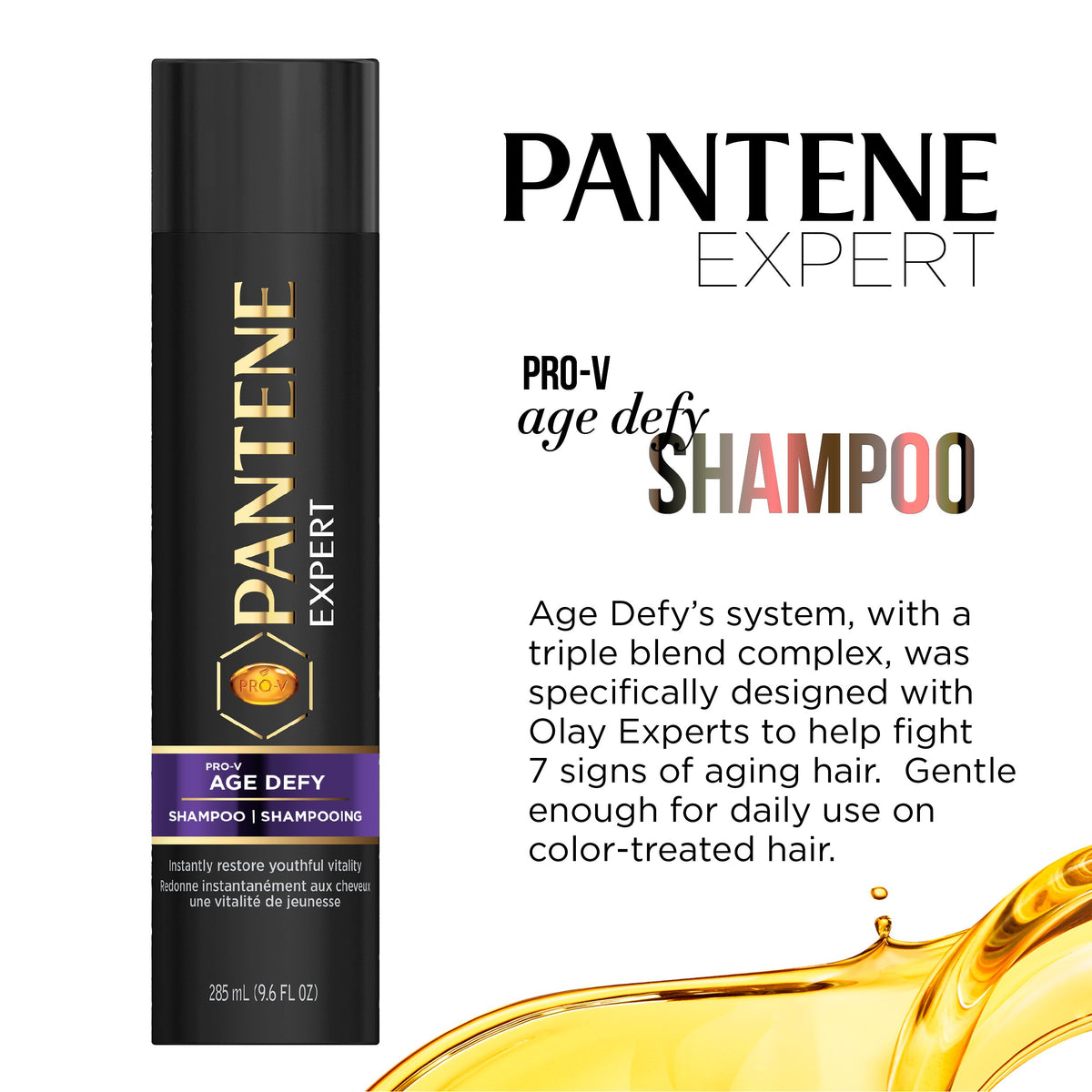 Expert Pro-V Age Defy Shampoo by Pantene – 9.6 Fl Oz (Pack of 1), Model 80878181407