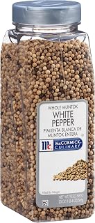 McCormick Culinary Whole Muntok White Pepper, 20 oz - One 20 oz Container of Whole White Peppercorns for Grinder Refills, Perfect on Eggs, Soups, Salads, Fish and More